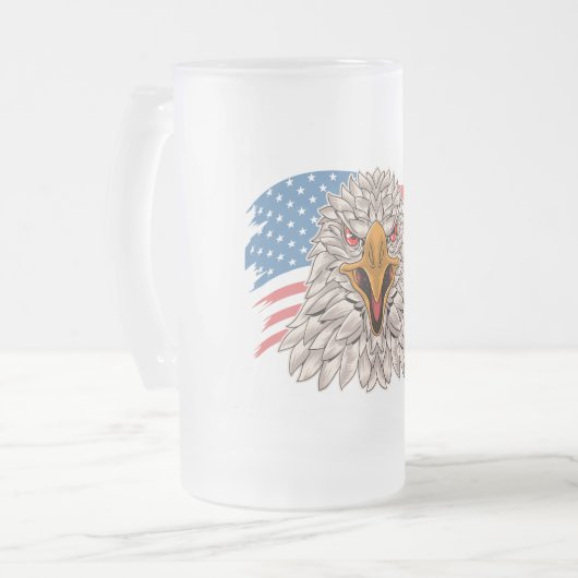 Amerikaanse Bald Eagle Matglas Bierpul (Voorkant links)