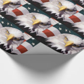 Amerikaanse Bald Eagle met vlag Cadeaupapier (Hoek)