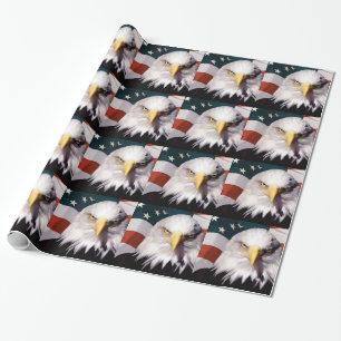 Amerikaanse Bald Eagle met vlag Cadeaupapier