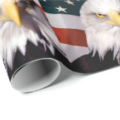 Amerikaanse Bald Eagle met vlag Cadeaupapier (Rol Hoek)