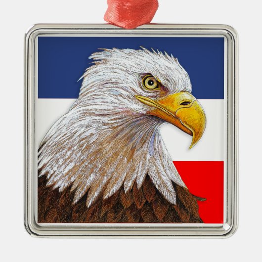 Amerikaanse Bald Eagle Metalen Ornament (Voorkant)