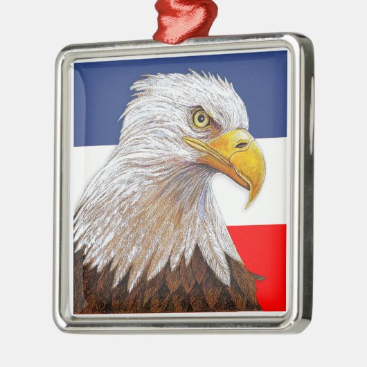 Amerikaanse Bald Eagle Metalen Ornament (Links)