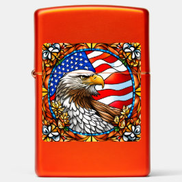 Amerikaanse Bald Eagle Metallic Red Zippo aansteke
