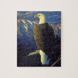 Amerikaanse Bald Eagle Mountain Sunrise Legpuzzel