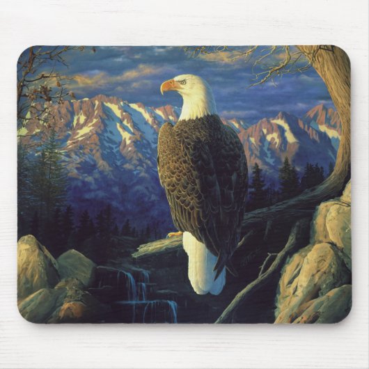 Amerikaanse Bald Eagle Mountain Sunrise Muismat (Voorkant)