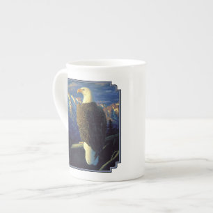 Amerikaanse Bald Eagle Mountain Sunrise Porselein Kop