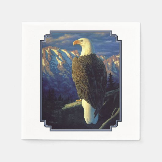 Amerikaanse Bald Eagle Mountain Sunrise Servetten (Voorkant)