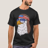 Amerikaanse Bald Eagle Mullet 4 juli Funny USA P T-shirt (Voorkant)