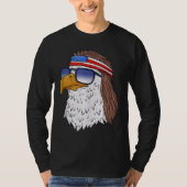 Amerikaanse Bald Eagle Mullet 4 juli Funny USA P T-shirt (Voorkant)