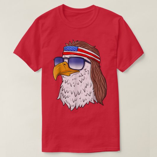 Amerikaanse Bald Eagle Mullet 4 juli Funny USA P T-shirt (Design voorkant)