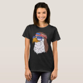 Amerikaanse Bald Eagle Mullet 4 juli Funny USA P T-shirt (Voorkant volledig)