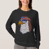 Amerikaanse Bald Eagle Mullet 4 juli Funny USA P T-shirt (Voorkant)