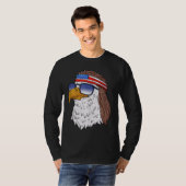 Amerikaanse Bald Eagle Mullet 4 juli Funny USA P T-shirt (Voorkant volledig)