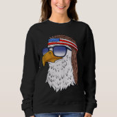Amerikaanse Bald Eagle Mullet 4 juli Funny USA P Trui (Voorkant)