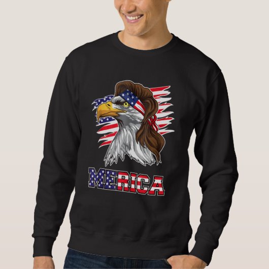 Amerikaanse Bald Eagle Mullet 4 juli Funny VS P Trui (Voorkant)