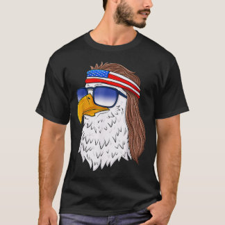 Amerikaanse Bald Eagle Mullet 4 juli grappig VS m T-shirt