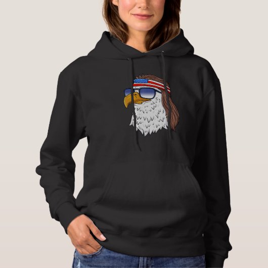 Amerikaanse Bald Eagle Mullet 4 juli Verenigde Sta Hoodie (Voorkant)