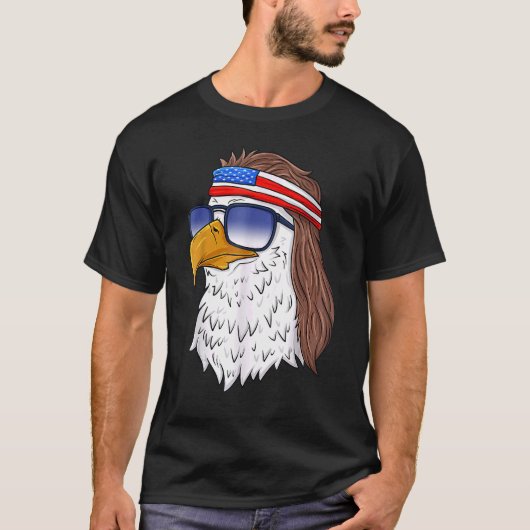 Amerikaanse Bald Eagle Mullet 4 juli Verenigde Sta T-shirt (Voorkant)