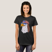 Amerikaanse Bald Eagle Mullet 4 juli Verenigde Sta T-shirt (Voorkant volledig)