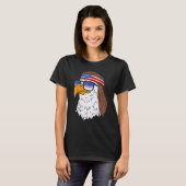 Amerikaanse Bald Eagle Mullet 4 juli Verenigde Sta T-shirt (Voorkant volledig)
