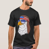 Amerikaanse Bald Eagle Mullet 4 juli Verenigde Sta T-shirt (Voorkant)