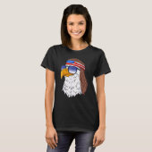 Amerikaanse Bald Eagle Mullet 4 juli Verenigde Sta T-shirt (Voorkant volledig)