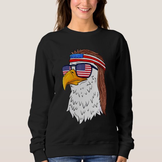 Amerikaanse Bald Eagle Mullet 4 juli VS patriot Trui (Voorkant)