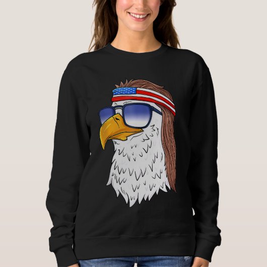Amerikaanse Bald Eagle Mullet 4 juli VS patriot Trui (Voorkant)
