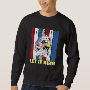 Amerikaanse Bald Eagle ons vlag laat vrijheid 4th  Trui