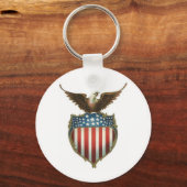 Amerikaanse Bald Eagle op de sterren en strepen Sleutelhanger (Voorkant)