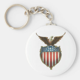 Amerikaanse Bald Eagle op de sterren en strepen Sleutelhanger
