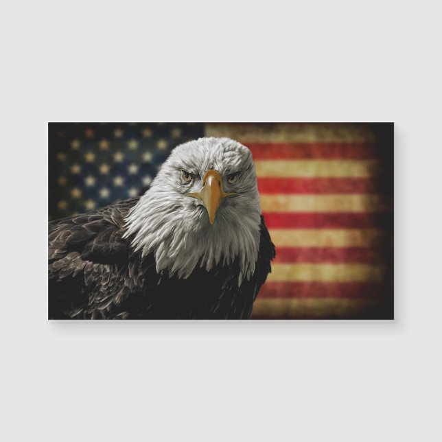 Amerikaanse Bald Eagle over de vlag van Grunge (Voorkant)
