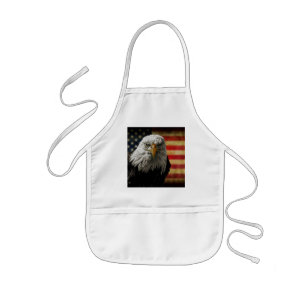 Amerikaanse Bald Eagle over de vlag van Grunge Kinder Schort