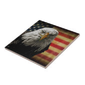 Amerikaanse Bald Eagle over de vlag van Grunge Tegeltje (Zijkant)
