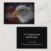 Amerikaanse Bald Eagle over vlag Visitekaartje (Voorkant / Achterkant)
