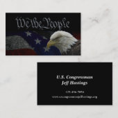Amerikaanse Bald Eagle over vlag Visitekaartje (Voorkant / Achterkant)