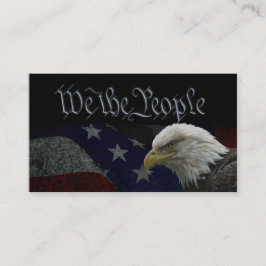 Amerikaanse Bald Eagle over vlag Visitekaartje