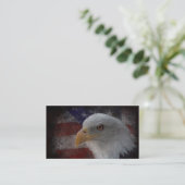 Amerikaanse Bald Eagle over vlag Visitekaartje (Staand voorkant)