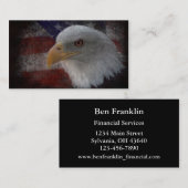 Amerikaanse Bald Eagle over vlag Visitekaartje (Voorkant / Achterkant)