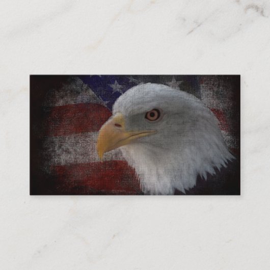 Amerikaanse Bald Eagle over vlag Visitekaartje (Voorkant)