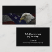 Amerikaanse Bald Eagle over vlag Visitekaartje (Voorkant / Achterkant)