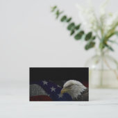 Amerikaanse Bald Eagle over vlag Visitekaartje (Staand voorkant)