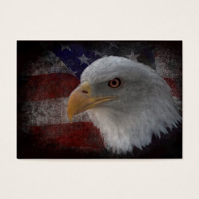 Amerikaanse Bald Eagle over vlag Visitekaartjes (Voorkant)