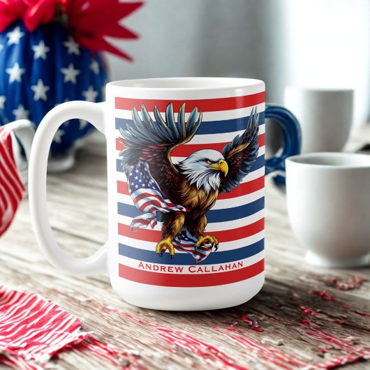 Amerikaanse Bald Eagle Patriottische Vlag 4 van ju Koffiemok