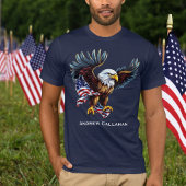 Amerikaanse Bald Eagle Patriottische Vlag 4 van ju T-shirt