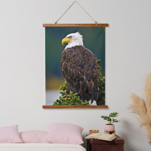 Amerikaanse Bald Eagle Perched Hangend Wandkleed (Slaapkamer)