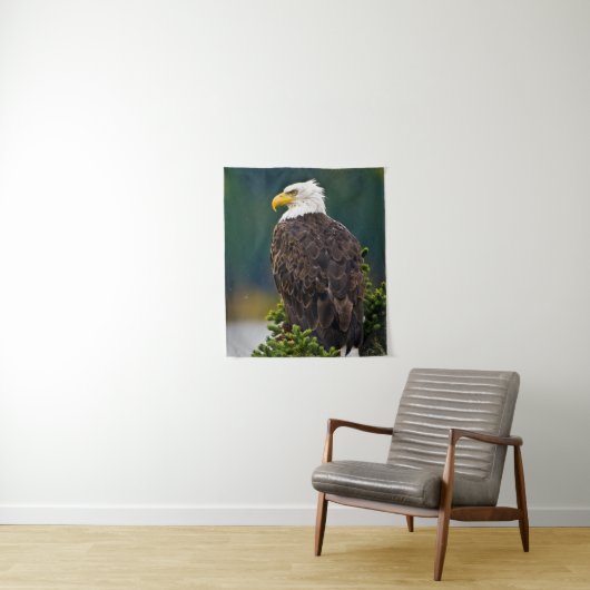 Amerikaanse Bald Eagle Perched Wandkleed (In situ)