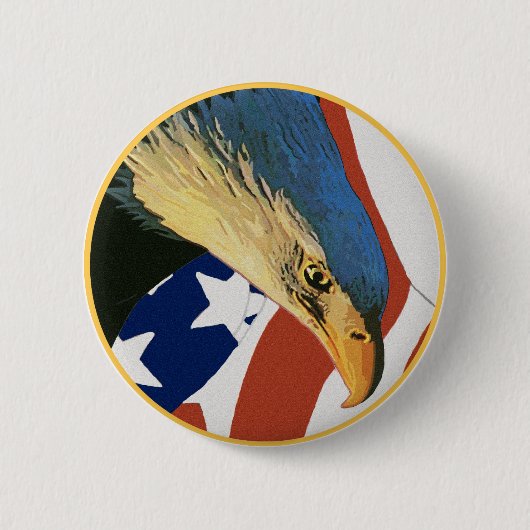 Amerikaanse Bald Eagle Ronde Button 5,7 Cm (Voorkant)