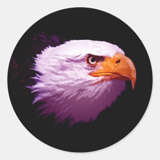 Amerikaanse Bald Eagle Ronde Sticker (Voorkant)