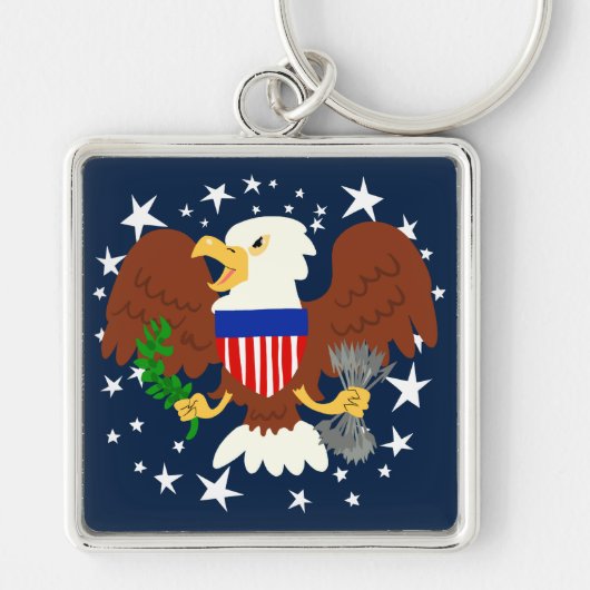 Amerikaanse Bald Eagle Sleutelhanger (Voorkant)